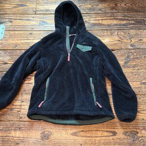 Orvis Hoodie Mens Large Aztec Trim Stripe 1/4 Zip Pullover EUC Zip Pockets RARE